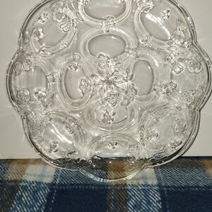Vintage Crystal Egg Plate